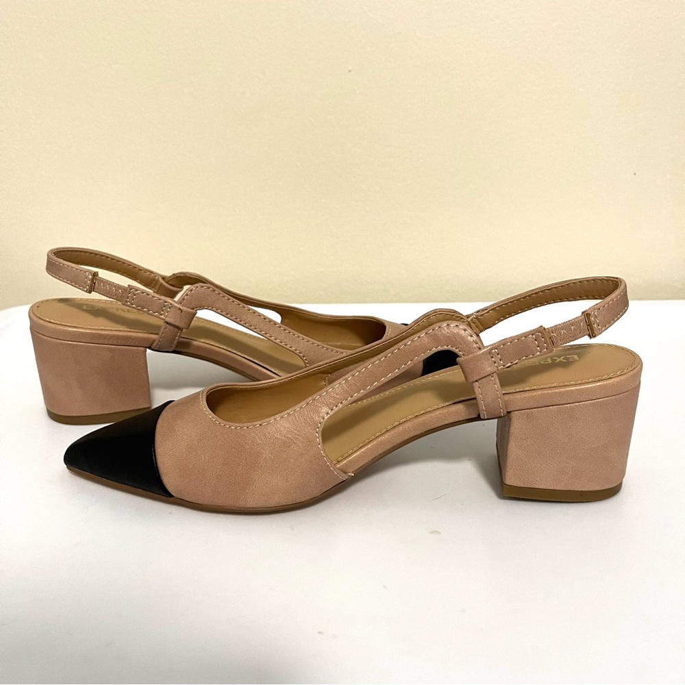 *NWOT* Express Two-Toned Cap-Toe Slingbacks